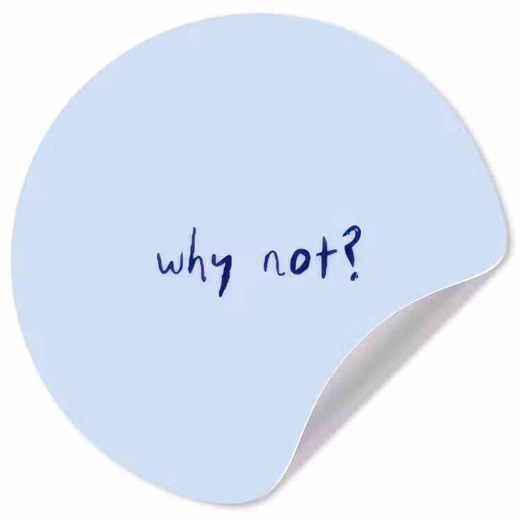 Why not - Blauw - Donker blauw - Quote Wandcirkel behangsticker klein -3d
