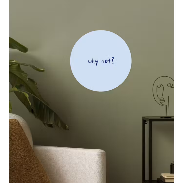 Why not - Blauw - Donker blauw - Quote Wandcirkel behangsticker klein -sfeer2