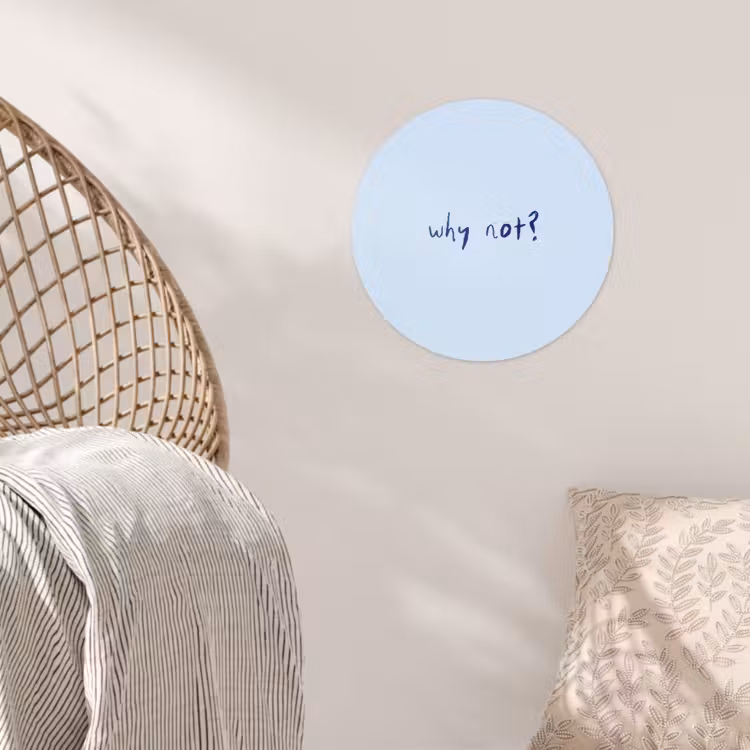 Why not - Blauw - Donker blauw - Quote Wandcirkel behangsticker klein -sfeer4