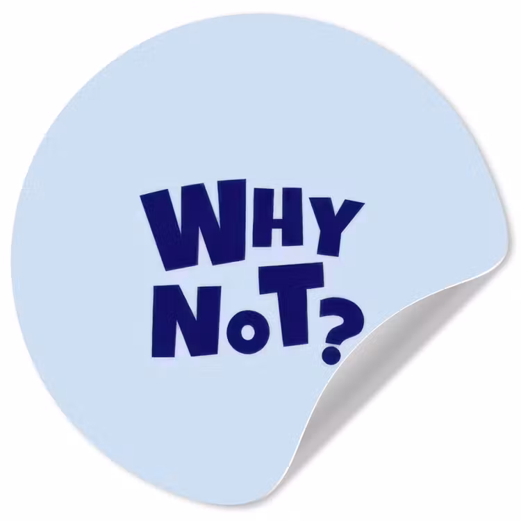 Why not - Blauw - Licht blauw - Quote Wandcirkel behangsticker klein -3d
