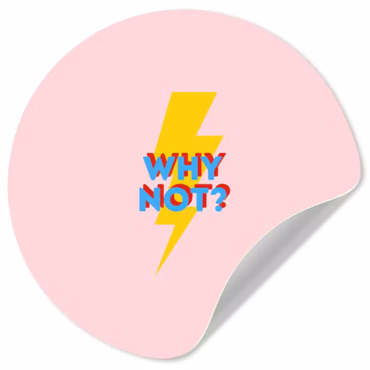 Why not - Bliksem - Roze Wandcirkel behangsticker klein -3d