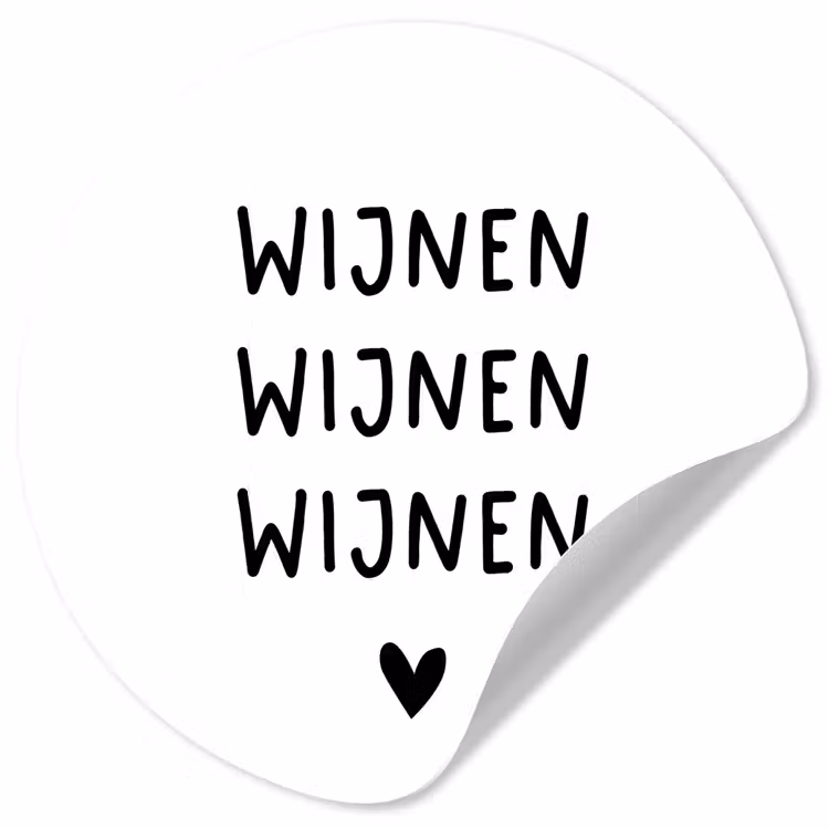 Wijnen wijnen wijnen - Spreuken - Quotes Wandcirkel behangsticker klein -3d