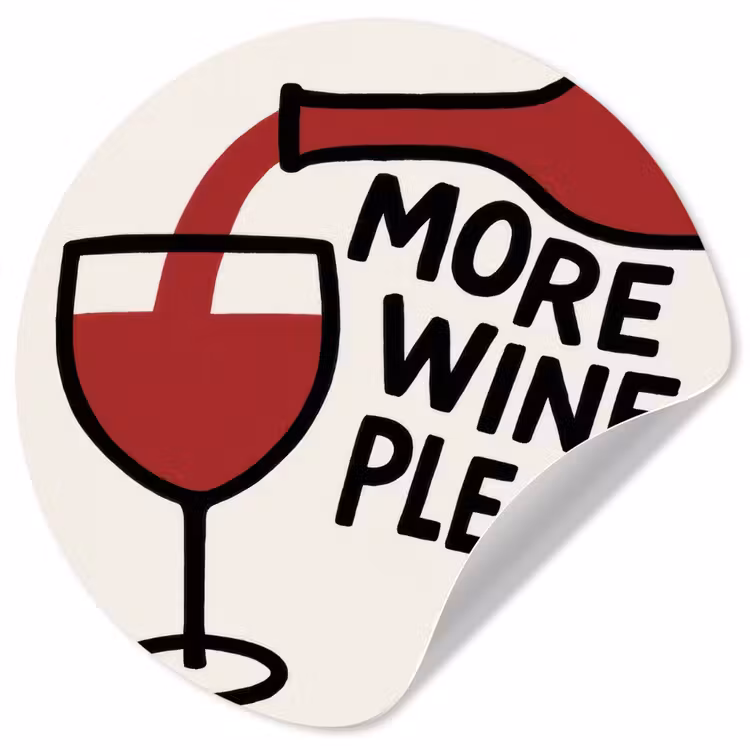 Wijnfles - Quote - Rood - Glas Wandcirkel behangsticker klein -3d