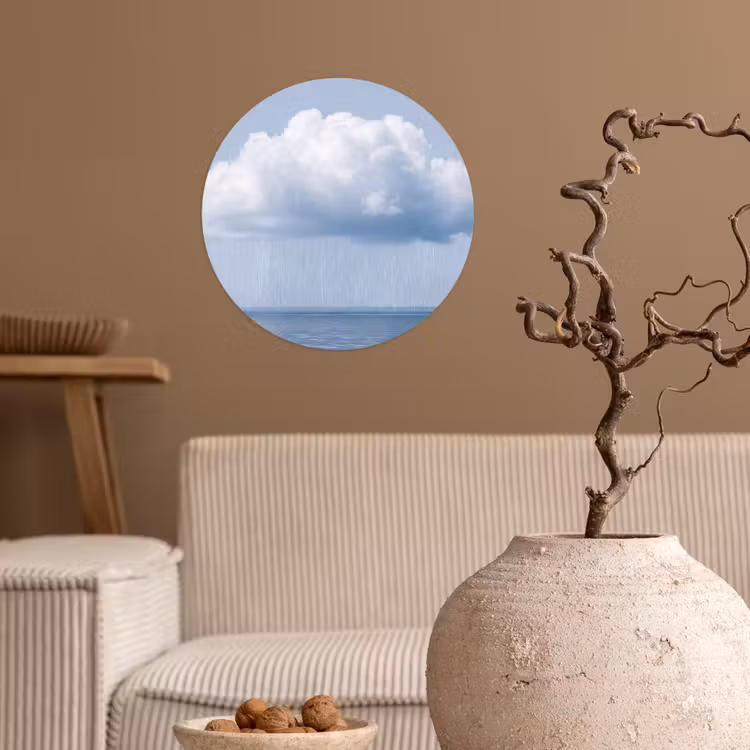 Behangcirkel - Wolk - Regen - Natuur - Wolk - Regen - Natuur Wandcirkel behangsticker klein