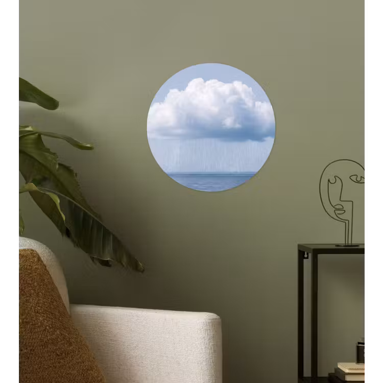 Behangcirkel - Wolk - Regen - Natuur - Wolk - Regen - Natuur Wandcirkel behangsticker klein