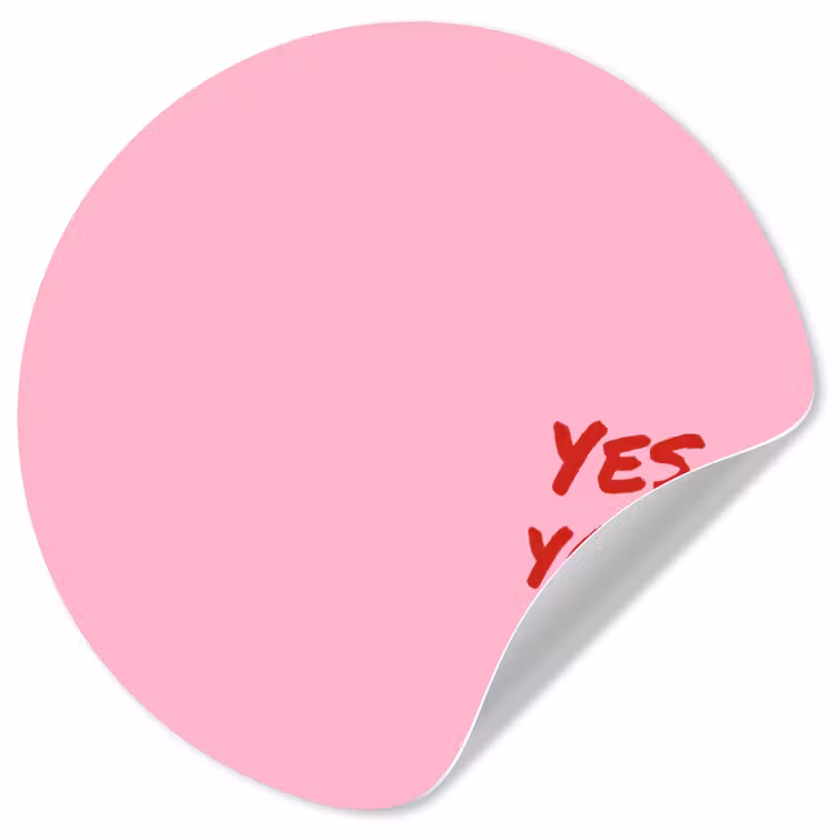 Yes you can do it - Rood - Roze Wandcirkel behangsticker klein -3d