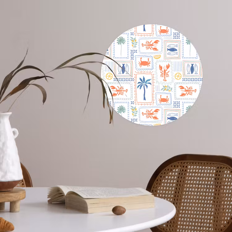Italiaans - Zee - Sfeer - Krab - Multi Wandcirkel behangsticker klein 186 -sfeer3