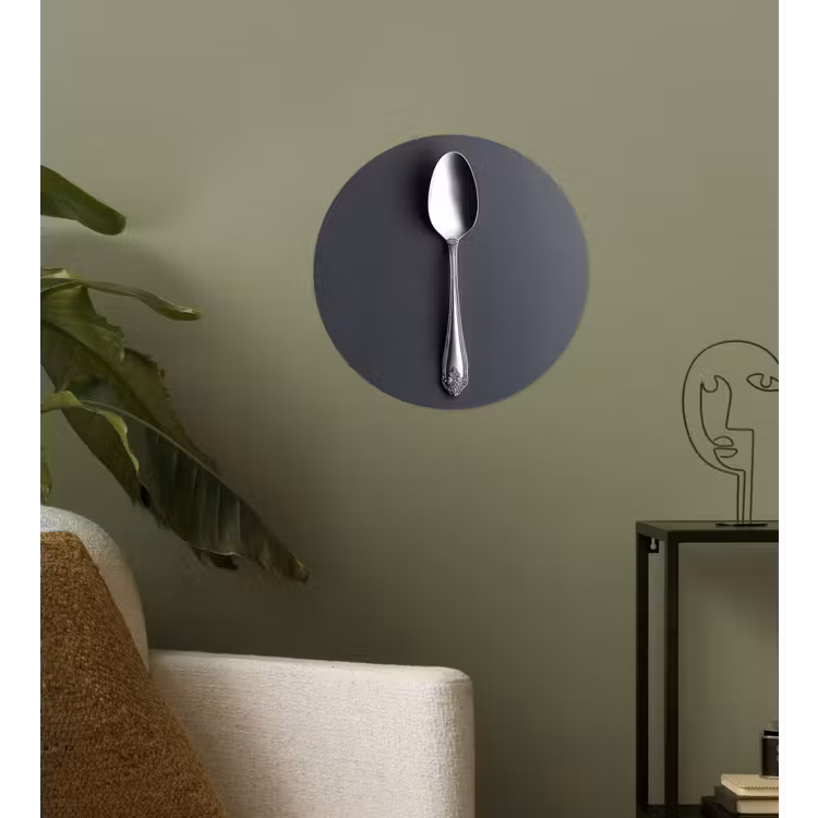 Zilver - Metaal - Lepel Wandcirkel behangsticker klein -sfeer2