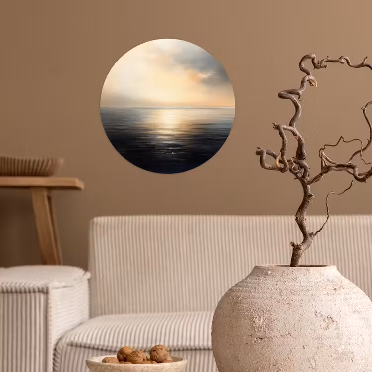 Zon - Horizon - Zee Wandcirkel behangsticker klein -sfeer1