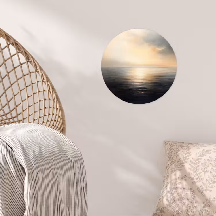 Zon - Horizon - Zee Wandcirkel behangsticker klein -sfeer4
