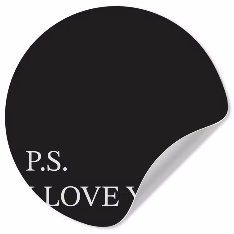 Zwart - Minimalistisch - Valentijn Wandcirkel behangsticker klein -3d