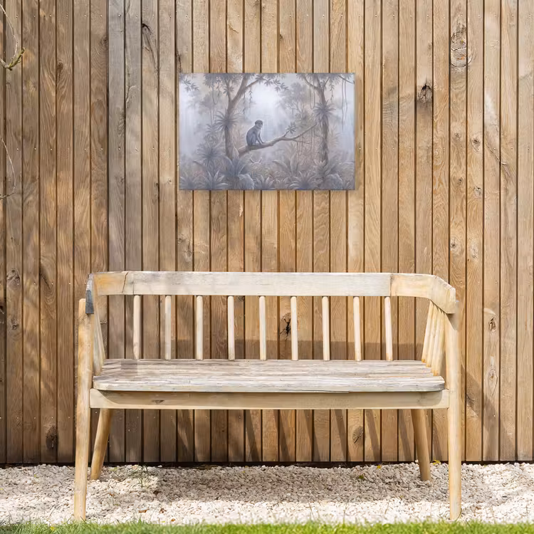 Aap - Boom - Jungle - Natuur - Grijs Tuinposter op houten frame 2 cm dik klein -sfeer4