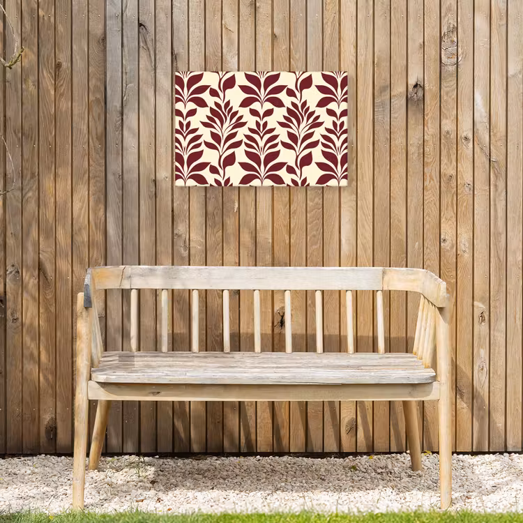 Abstract - Bladeren - Burgundy Tuinposter op houten frame 2 cm dik klein 845 -sfeer4