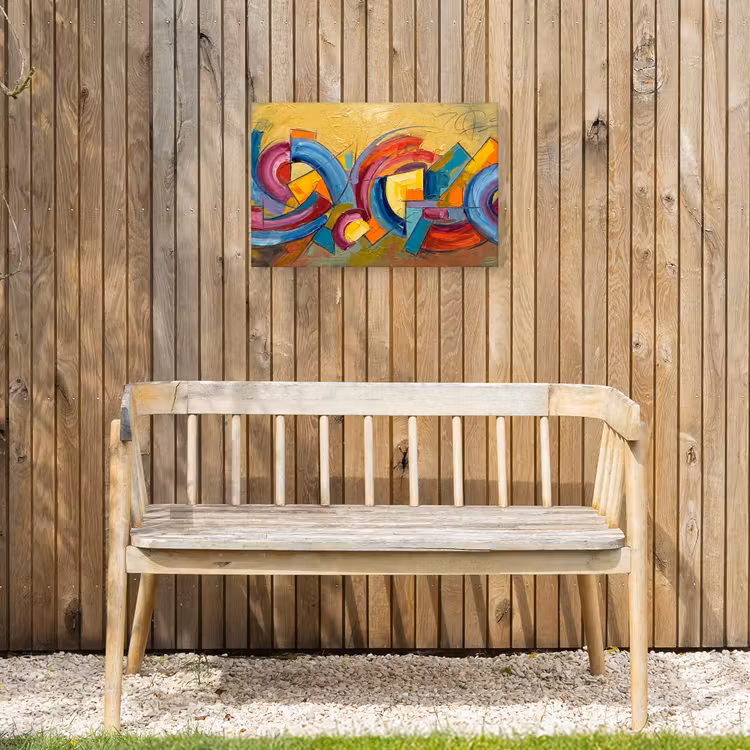 Abstract - Cirkels - Schilderij - Kleurrijk - Dynamisch Tuinposter op houten frame 2 cm dik klein -sfeer4