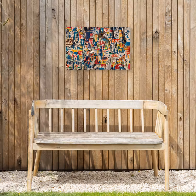 Abstract - Gelaagd papier - Urban - Modern - Kleurrijk Tuinposter op houten frame 2 cm dik klein -sfeer4