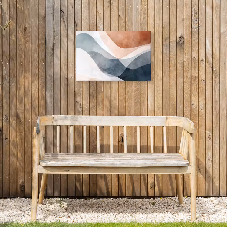 Abstract - Golven - Blauw Tuinposter op houten frame 2 cm dik klein -sfeer4