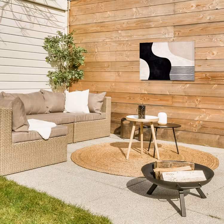 Abstract - Japandi - Beige - Modern Tuinposter op houten frame 2 cm dik klein -sfeer2