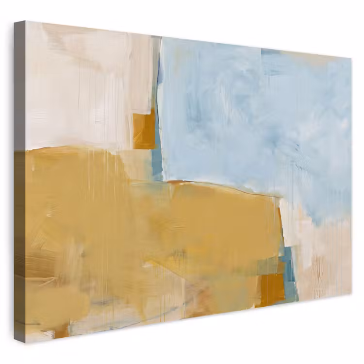 Abstract - Kleuren - Kunst - Modern - Blauw Tuinposter op houten frame 2 cm dik klein -3d