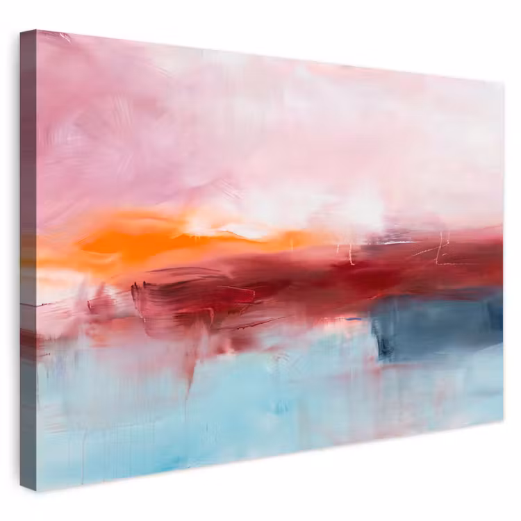 Abstract - Kleuren - Modern - Kunst - Roze Tuinposter op houten frame 2 cm dik klein -3d
