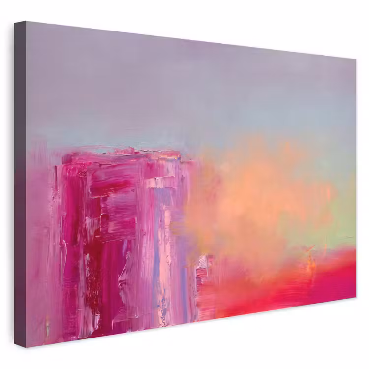 Abstract - Kleuren - Modern - Roze Tuinposter op houten frame 2 cm dik klein -3d