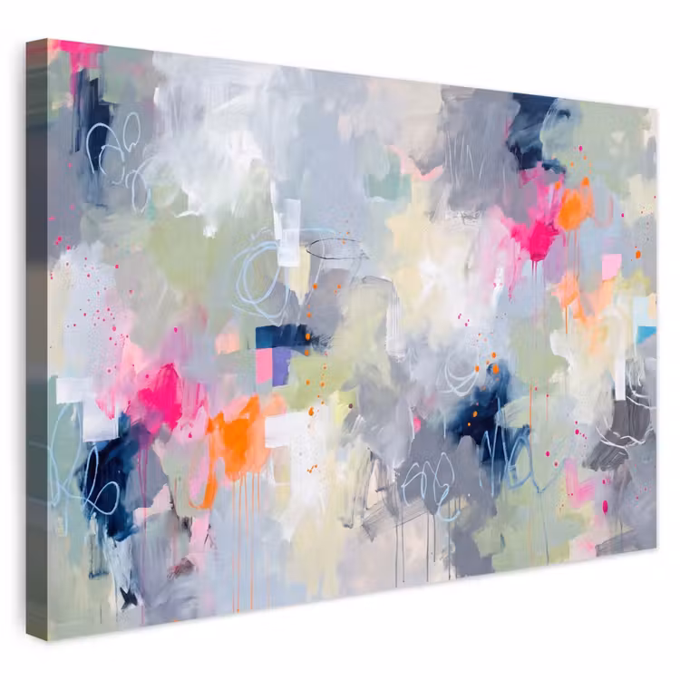 Abstract - Kleurrijk - Modern - Kunst Tuinposter op houten frame 2 cm dik klein -3d