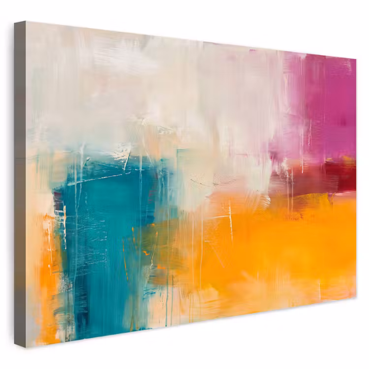 Abstract - Kleurrijk - Modern - Kunst - Oranje Tuinposter op houten frame 2 cm dik klein -3d