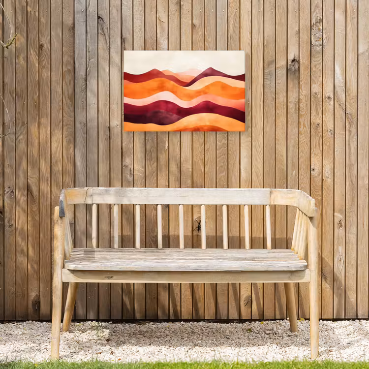Abstract - Landschap - Golven Tuinposter op houten frame 2 cm dik klein -sfeer4