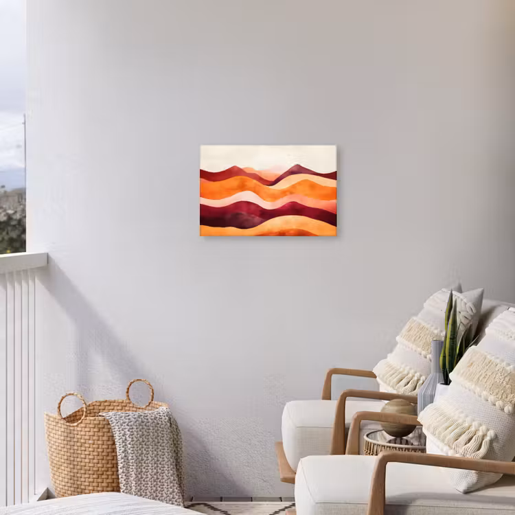 Abstract - Landschap - Golven Tuinposter op houten frame 2 cm dik klein -sfeer1