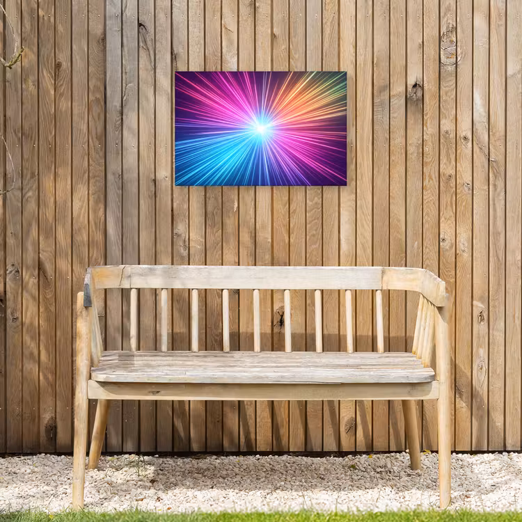 Abstract - Light - Burst - Modern - Colorful Tuinposter op houten frame 2 cm dik klein -sfeer4