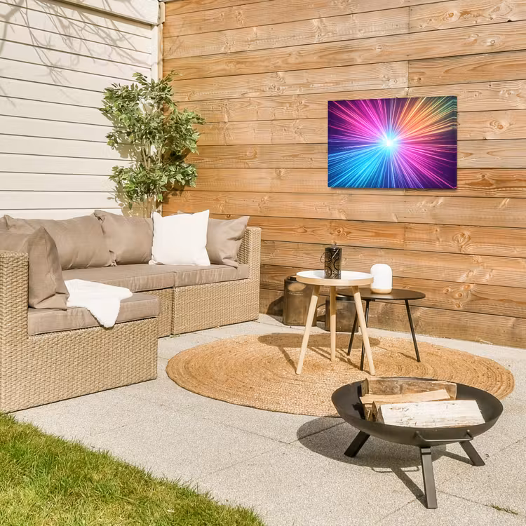 Abstract - Light - Burst - Modern - Colorful Tuinposter op houten frame 2 cm dik klein -sfeer2