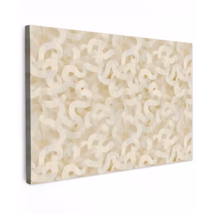 Abstract - Lijnen - Beige Tuinposter op houten frame 2 cm dik klein 845 -3d