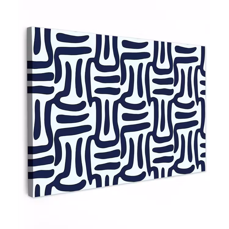 Abstract - Modern - Blauw Tuinposter op houten frame 2 cm dik klein 845 -3d