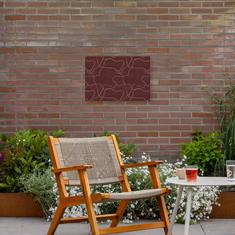 Abstract - Modern - Bruin Tuinposter op houten frame 2 cm dik klein 845 -sfeer3