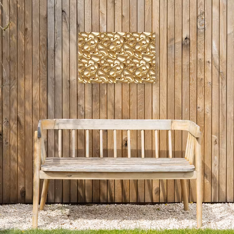 Abstract - Modern - Goud Tuinposter op houten frame 2 cm dik klein 845 -sfeer4