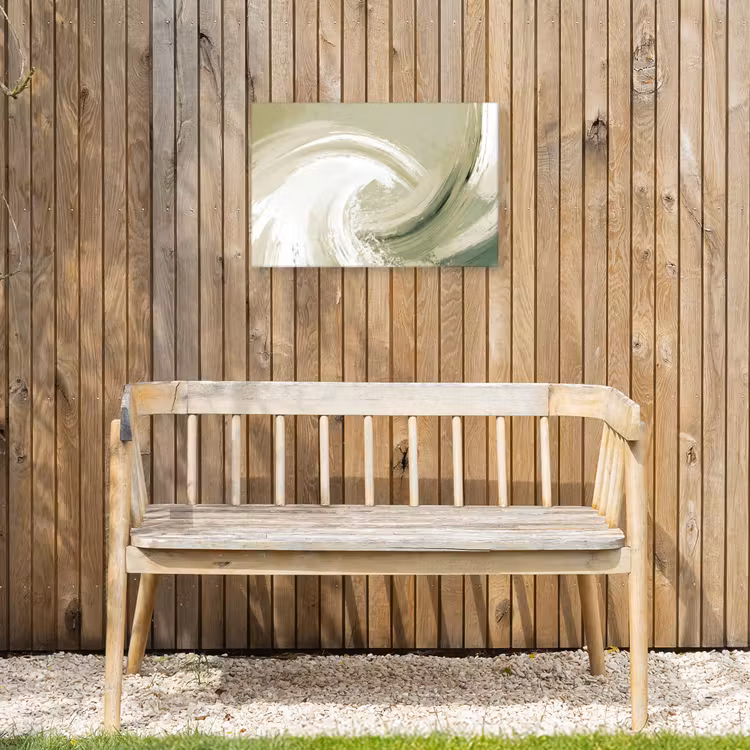 Abstract - Penseelstreken - Golven - Groen Tuinposter op houten frame 2 cm dik klein -sfeer4