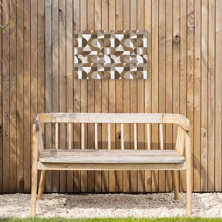 Abstract - Retro - Bruin Tuinposter op houten frame 2 cm dik klein 845 -sfeer4