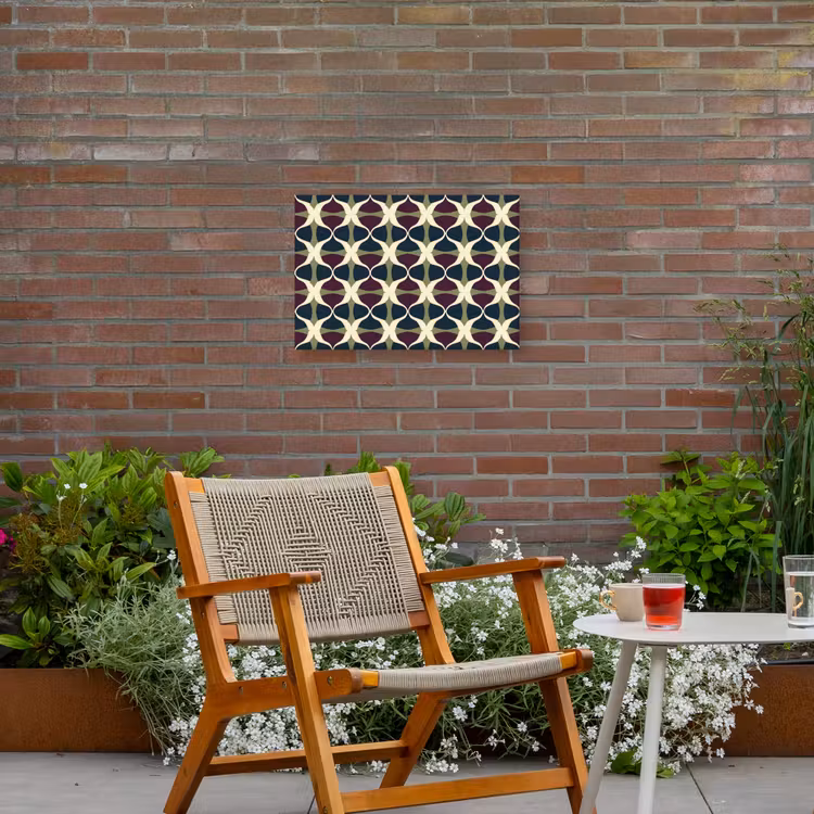 Abstract - Retro - Kleurrijk Tuinposter op houten frame 2 cm dik klein 845 -sfeer3