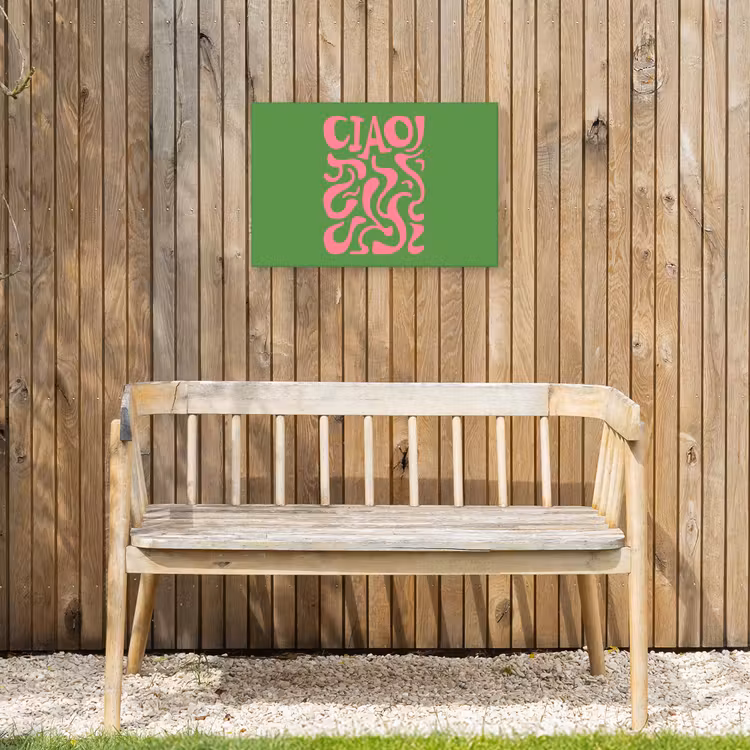 Abstract - Roze - Ciao - Vormen Tuinposter op houten frame 2 cm dik klein -sfeer4