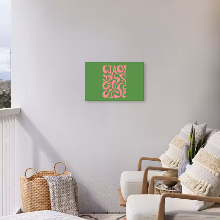 Abstract - Roze - Ciao - Vormen Tuinposter op houten frame 2 cm dik klein -sfeer1