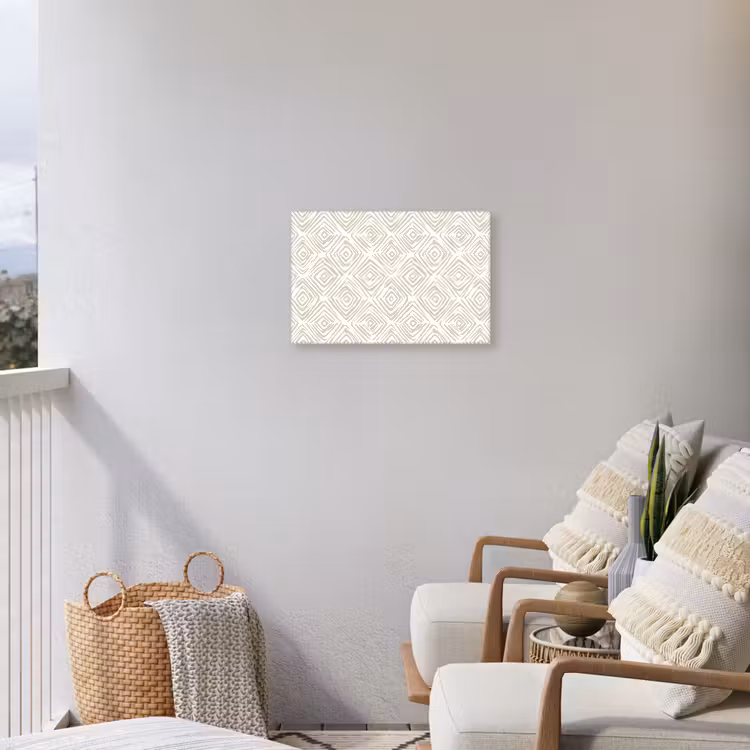 Abstract - Ruit - Beige Tuinposter op houten frame 2 cm dik klein 845 -sfeer1