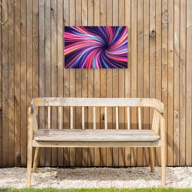 Abstract - Swirl - Futuristic - Neon Tuinposter op houten frame 2 cm dik klein -sfeer4