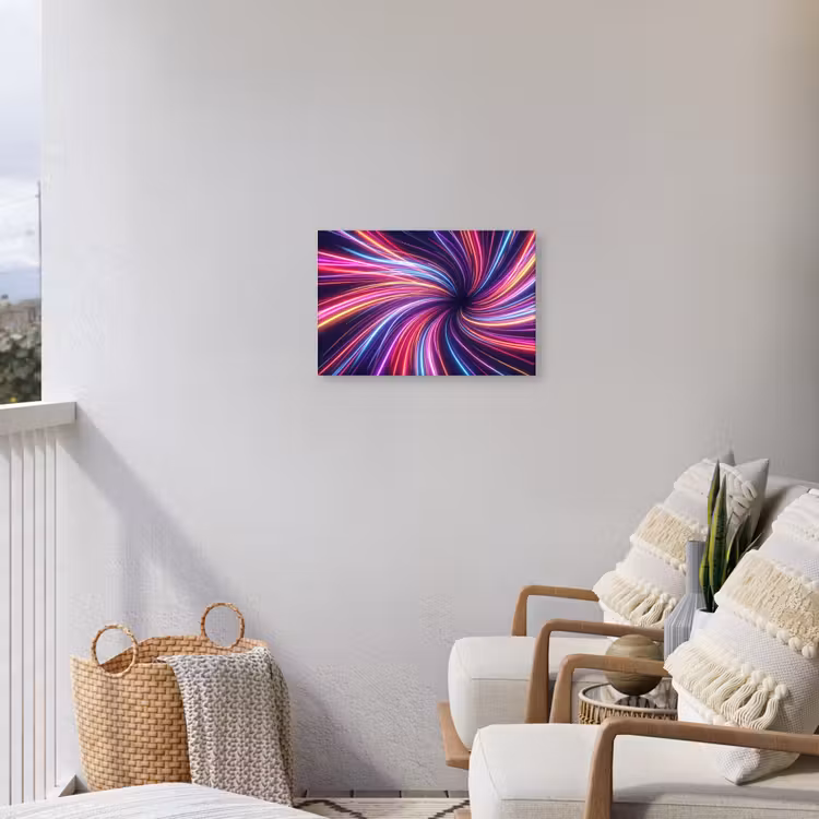 Abstract - Swirl - Futuristic - Neon Tuinposter op houten frame 2 cm dik klein -sfeer1