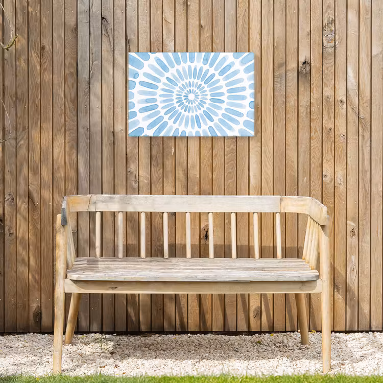 Abstract - Vormen - Kunst - Aquarel - Blauw Tuinposter op houten frame 2 cm dik klein -sfeer4