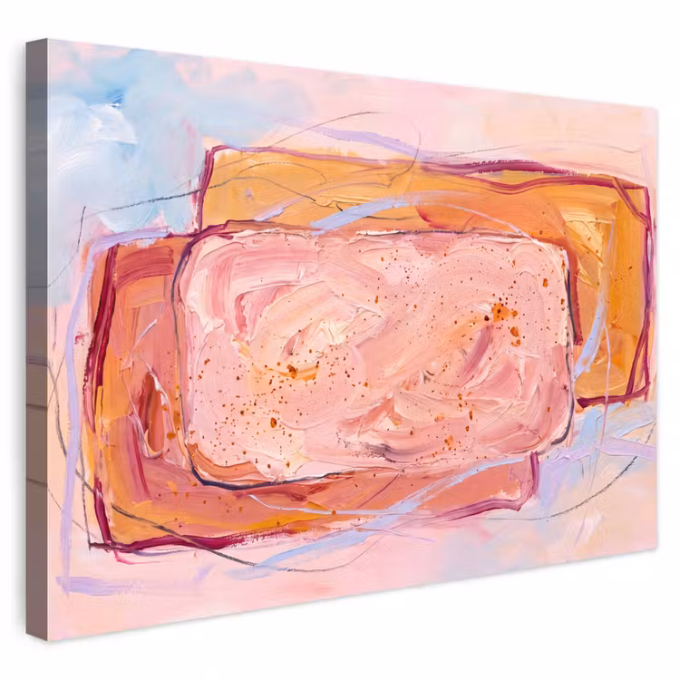 Abstract - Vormen - Modern - Roze Tuinposter op houten frame 2 cm dik klein -3d