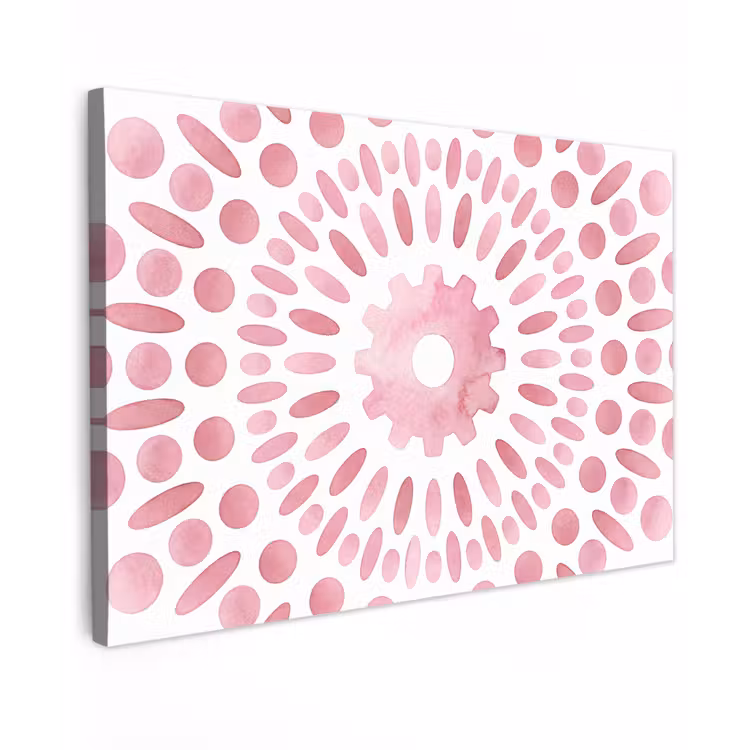 Abstract - Vormen - Patroon - Aquarel - Roze Tuinposter op houten frame 2 cm dik klein -3d