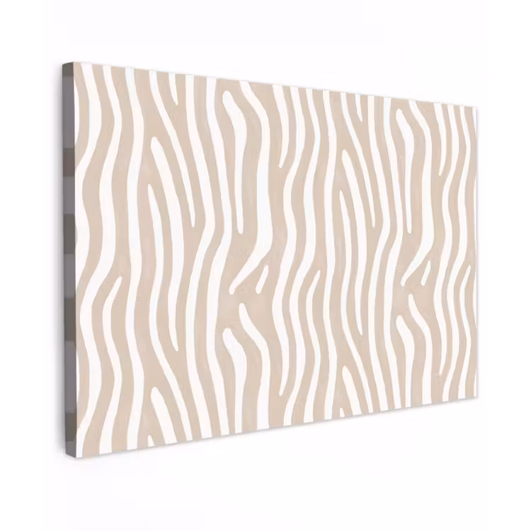 Abstract - Zebra - Beige Tuinposter op houten frame 2 cm dik klein 845 -3d