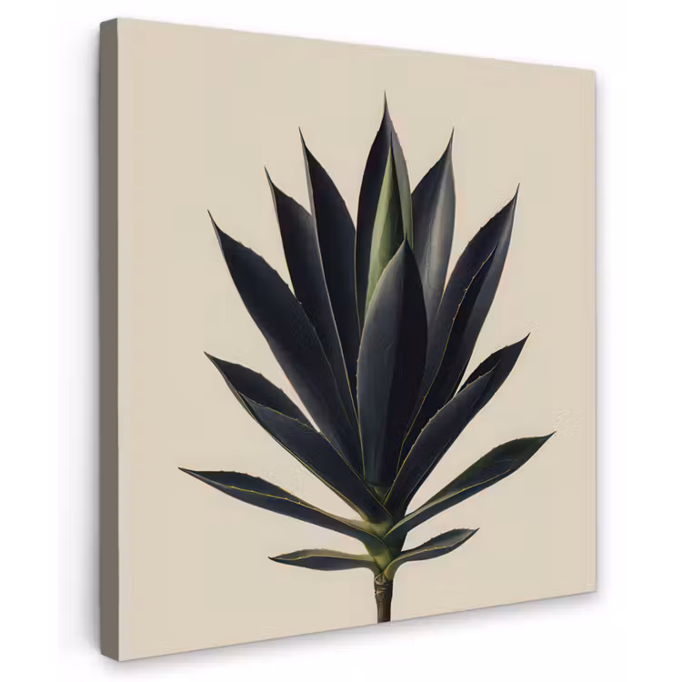 Agaveplant - Symmetrisch - Groen Tuinposter op houten frame 2 cm dik middel -3d