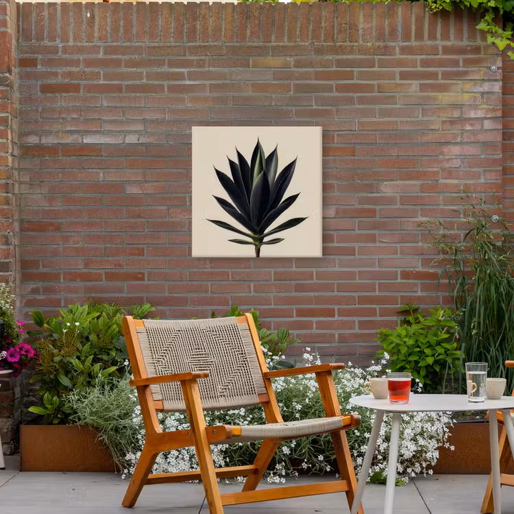 Agaveplant - Symmetrisch - Groen Tuinposter op houten frame 2 cm dik middel -sfeer3