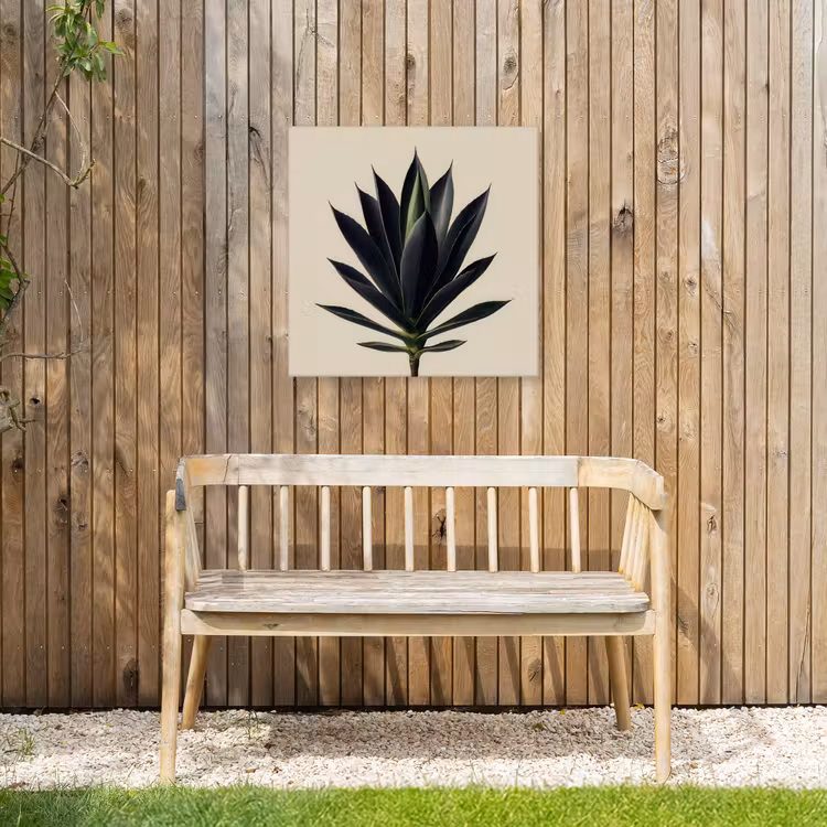 Agaveplant - Symmetrisch - Groen Tuinposter op houten frame 2 cm dik middel -sfeer4