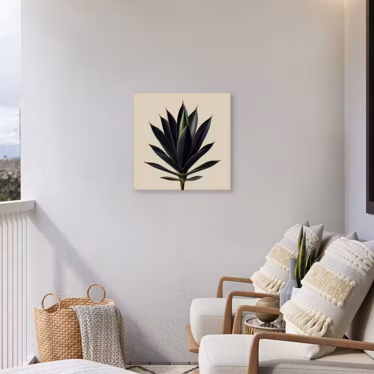 Agaveplant - Symmetrisch - Groen Tuinposter op houten frame 2 cm dik middel -sfeer1